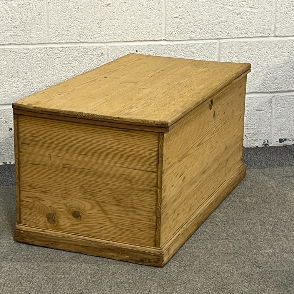 Small Victorian Pine Flat Top Blanket Chest  View IV