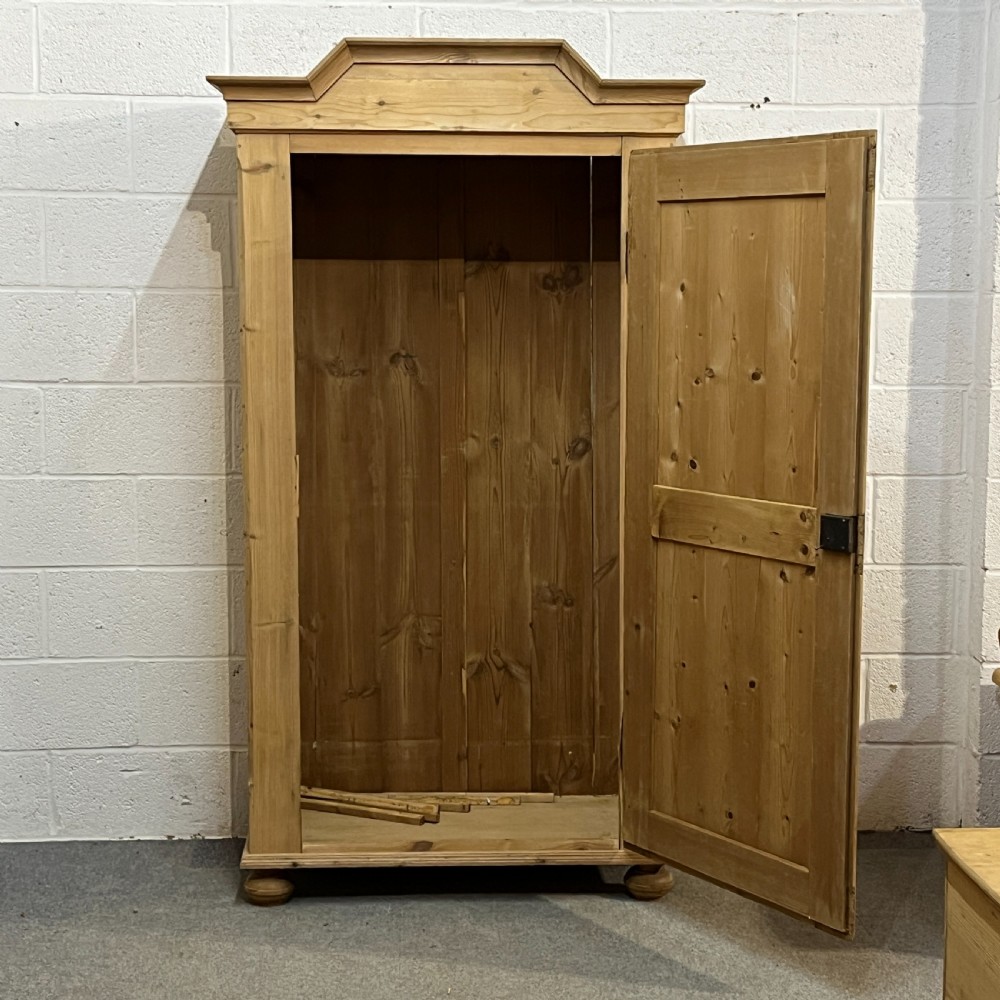 Small Single Antique Pine Wardrobe View VI