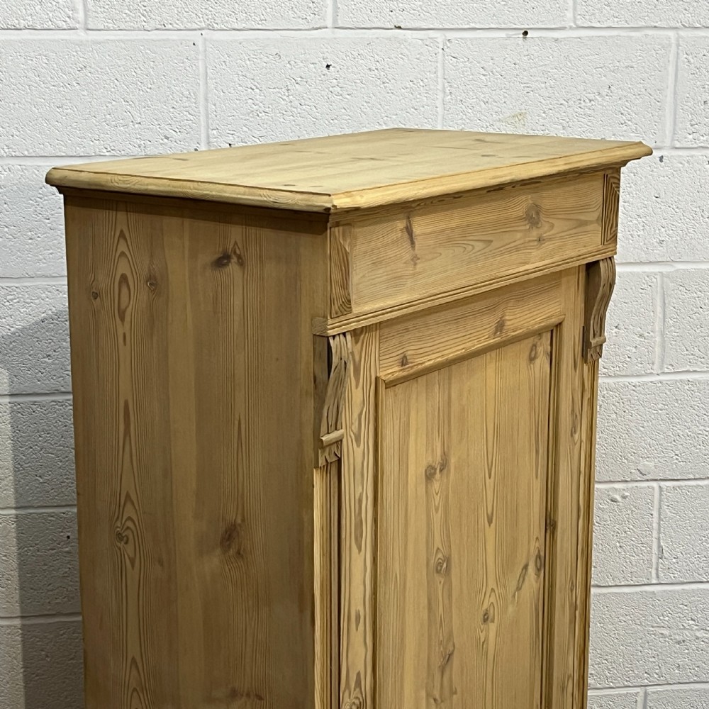 Large Danish Single Door Antique Pine Cupboard With Bottom Drawer View IV