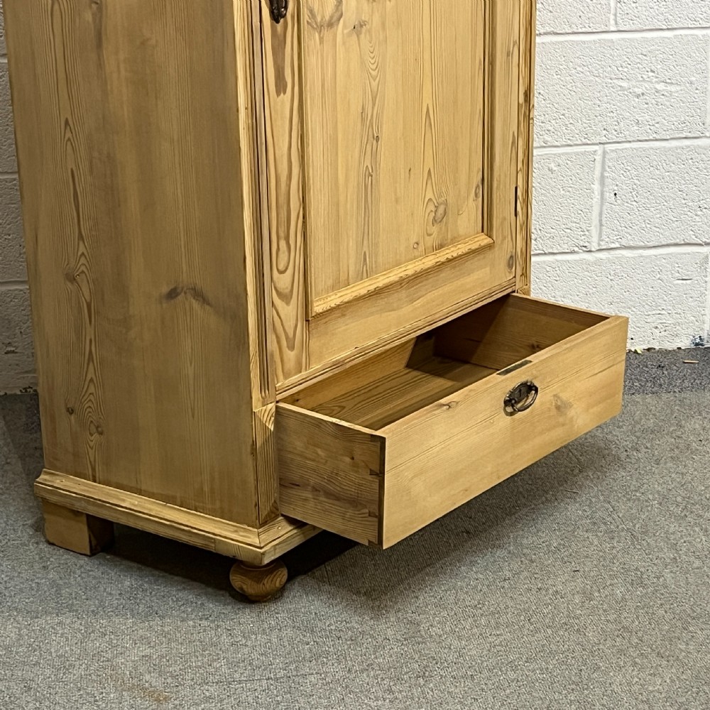 Large Danish Single Door Antique Pine Cupboard With Bottom Drawer View VI