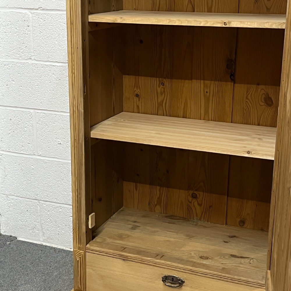 Large Danish Single Door Antique Pine Cupboard With Bottom Drawer View XII