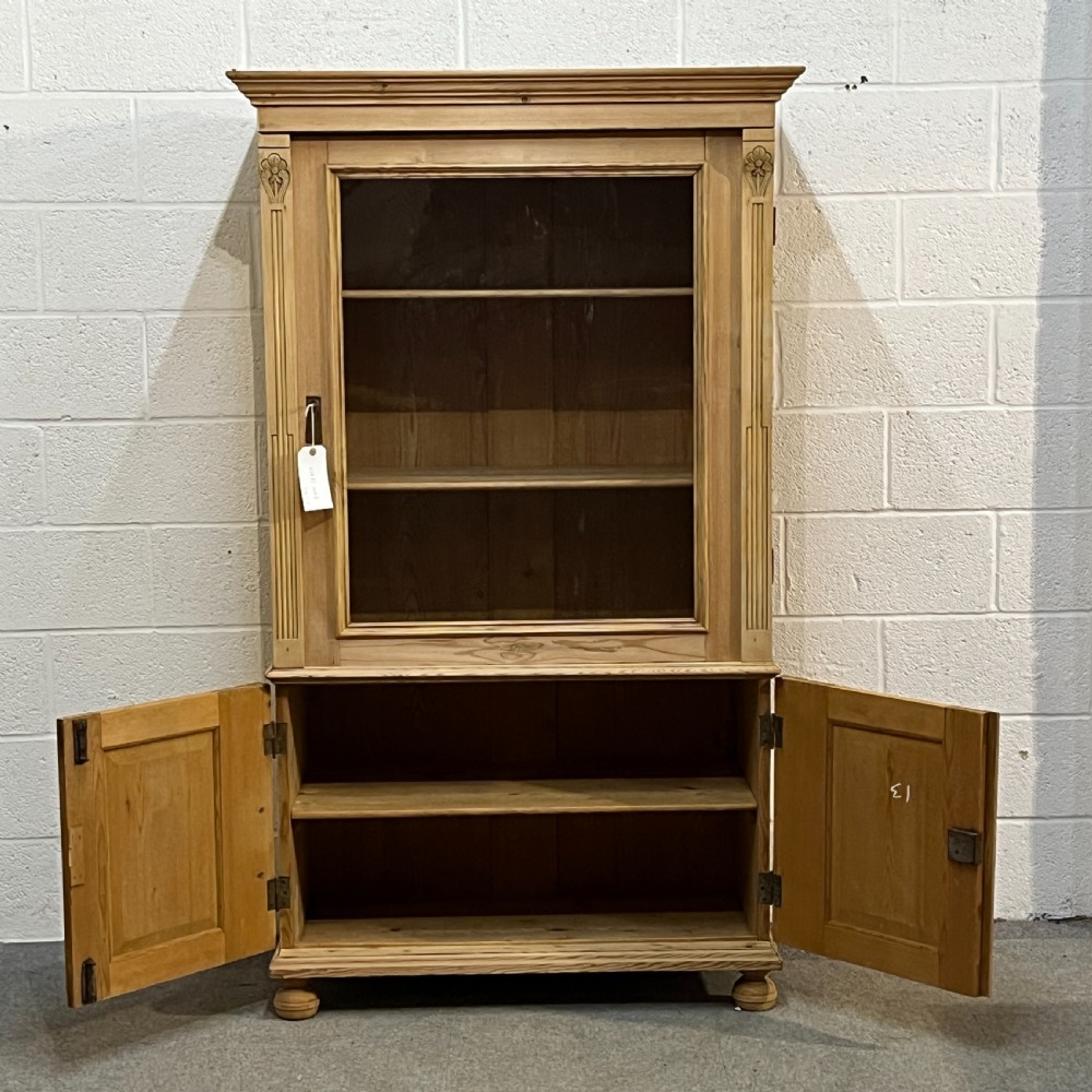 Large Antique Pine Display Cabinet View V