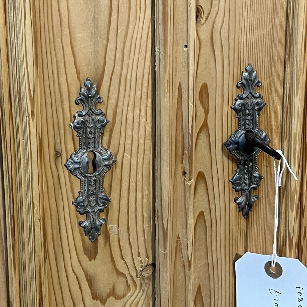Large Antique Pine Double Wardrobe With Drawers View X