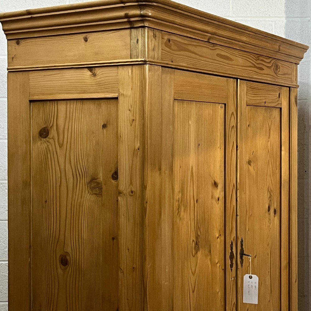 Large Early 1900’s Pine Double Wardrobe With Bottom Drawers (Dismantles) View IV