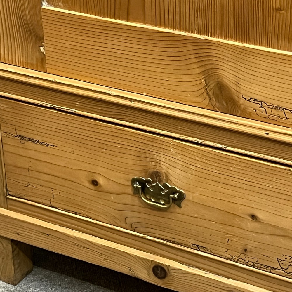 Large Early 1900’s Pine Double Wardrobe With Bottom Drawers (Dismantles) View IX