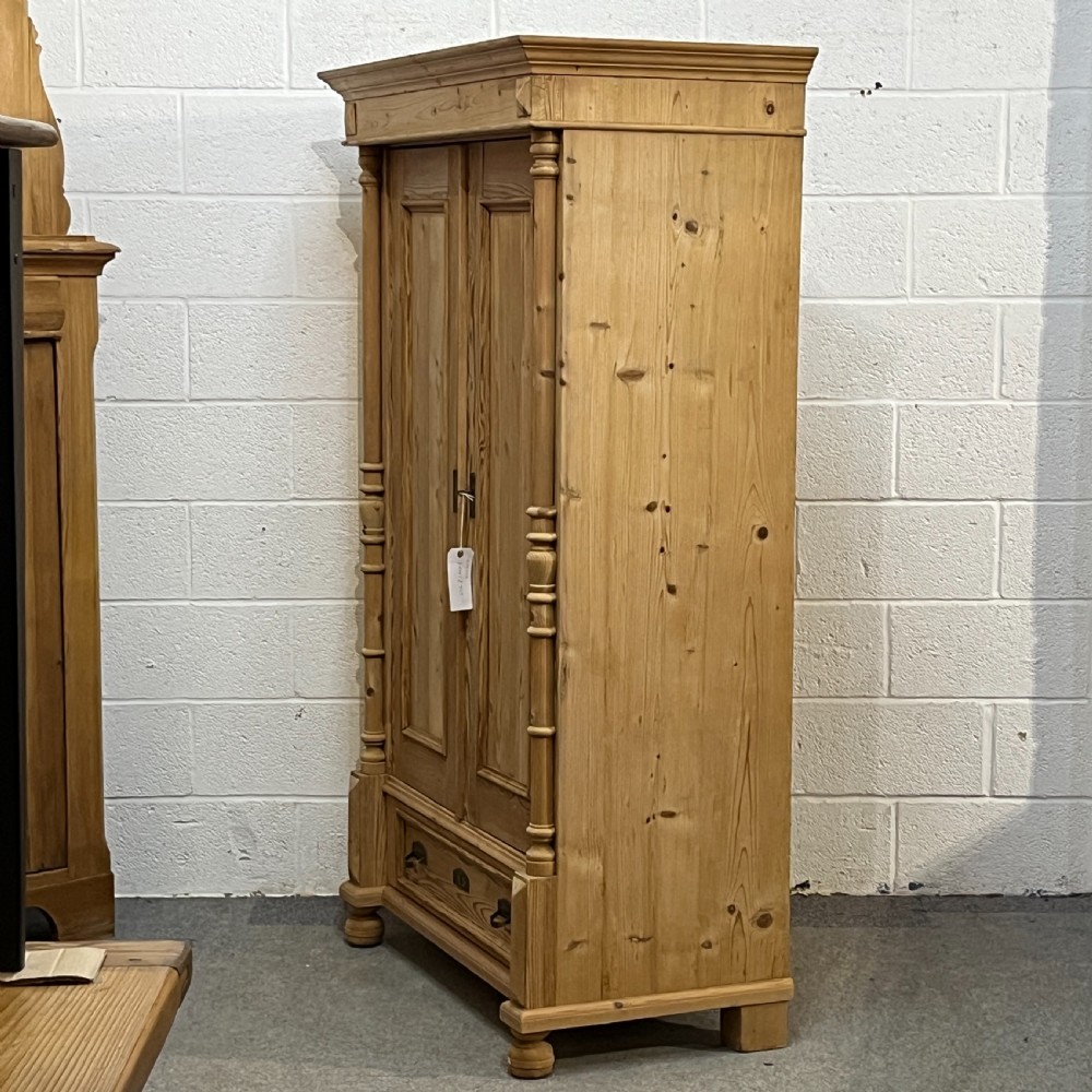 Large Antique Pine Cupboard (Childrens' Wardrobe) With Bottom Drawer View III