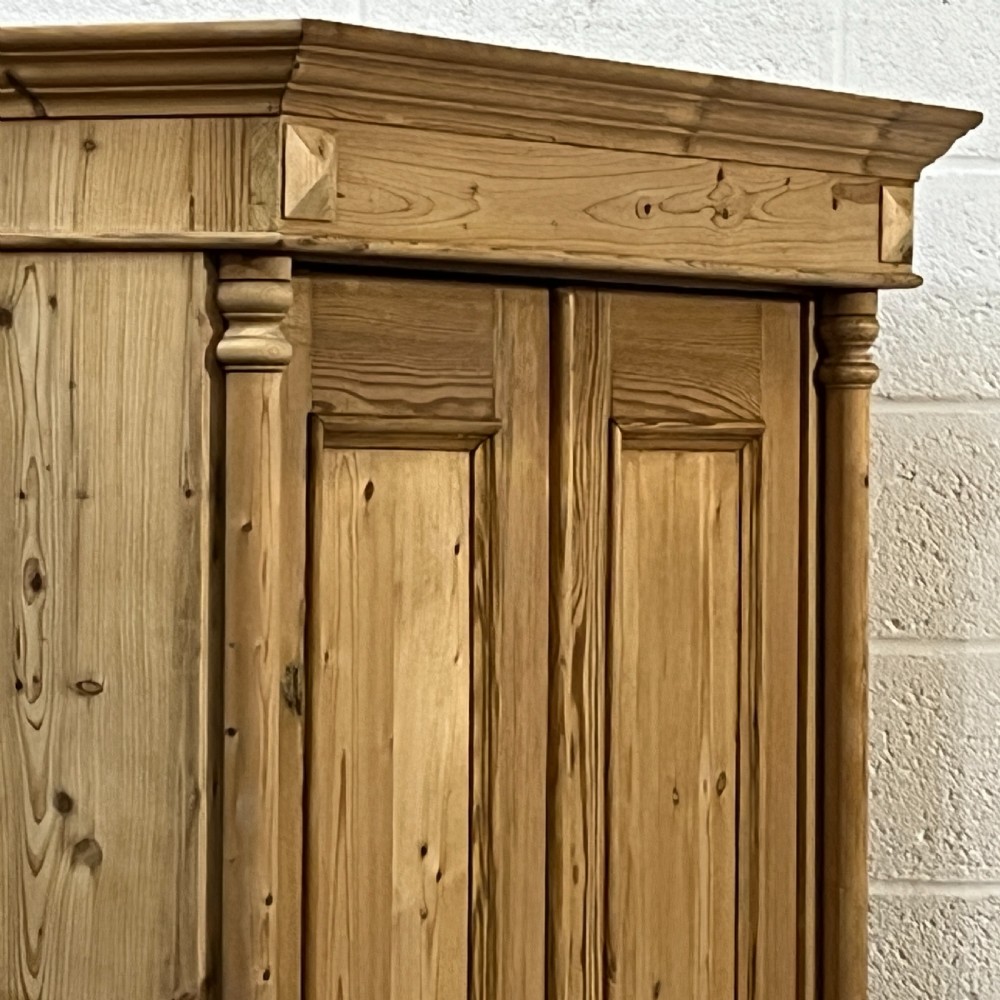 Large Antique Pine Cupboard (Childrens' Wardrobe) With Bottom Drawer View VI
