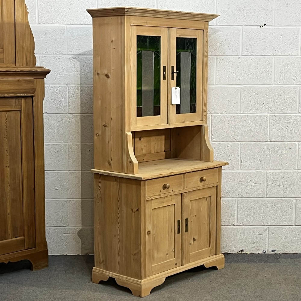 1930’s Pine Dresser Coloured Glazed Top Doors View III
