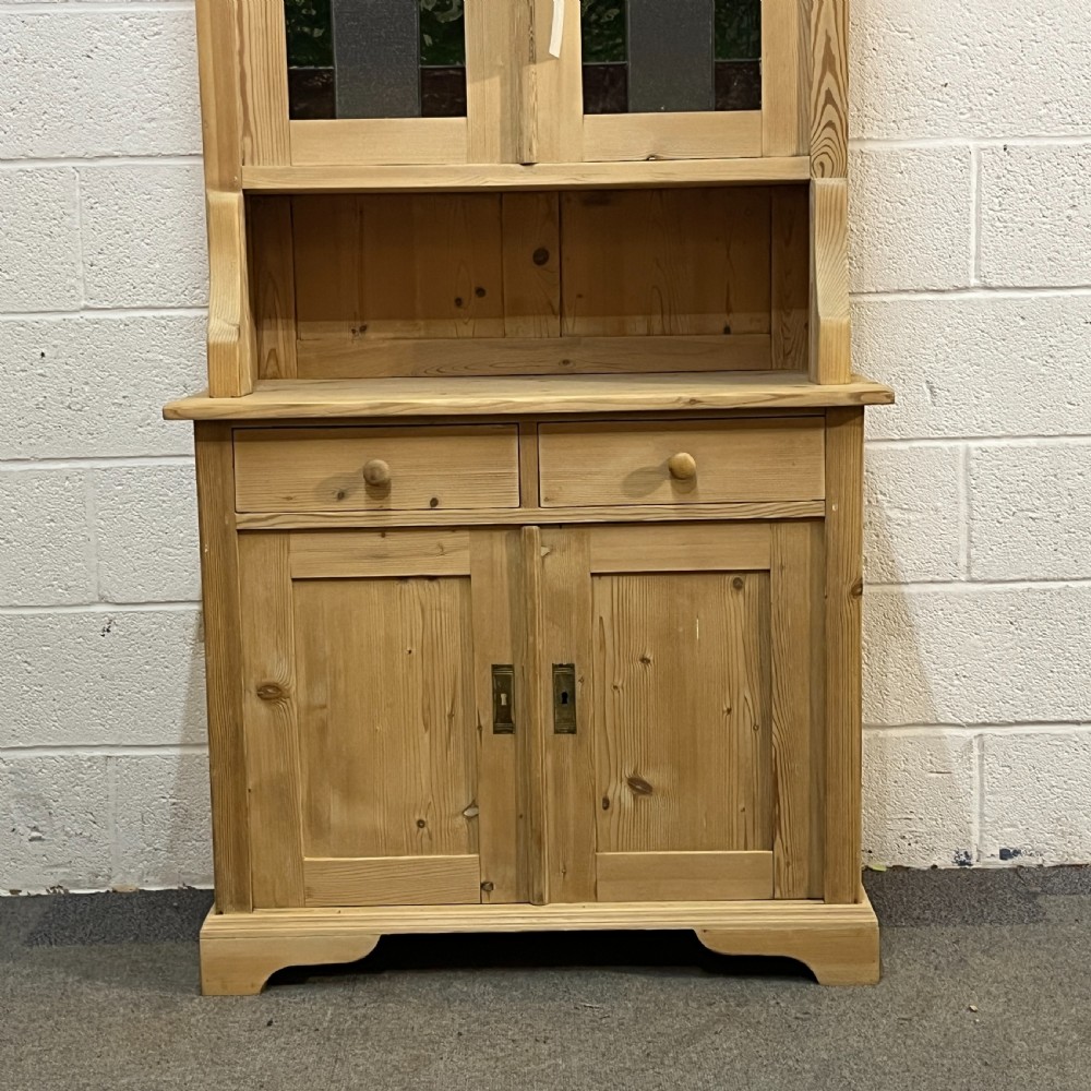 1930’s Pine Dresser Coloured Glazed Top Doors View VI