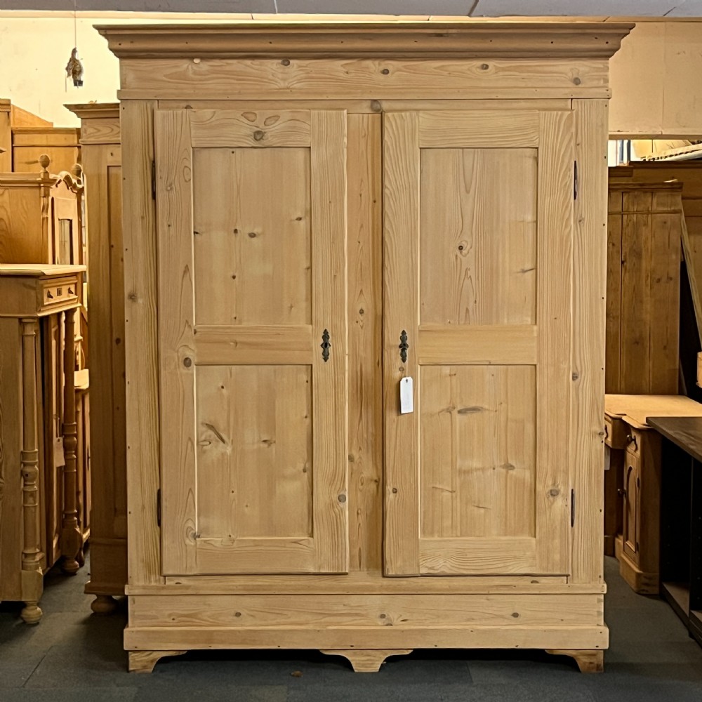 Very Large French Antique Pine Double Wardrobe (Dismantles)