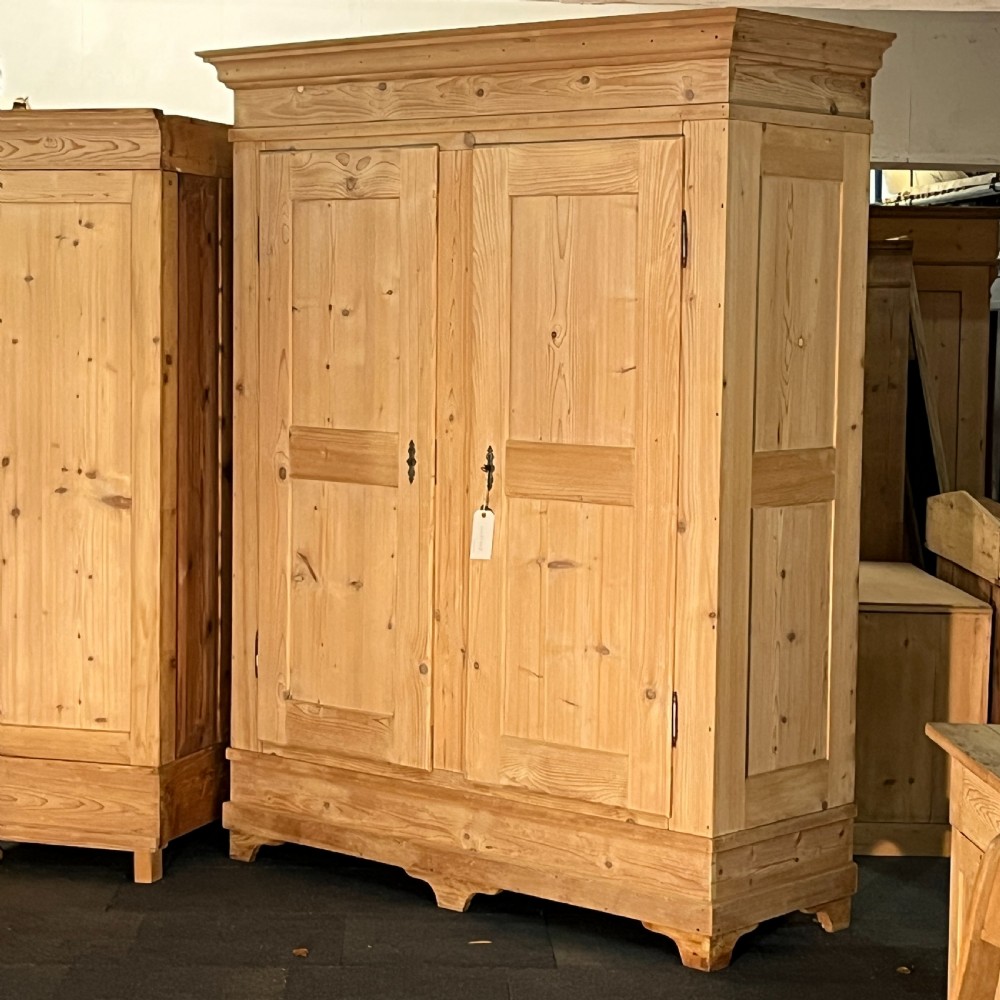 Very Large French Antique Pine Double Wardrobe (Dismantles) View XII