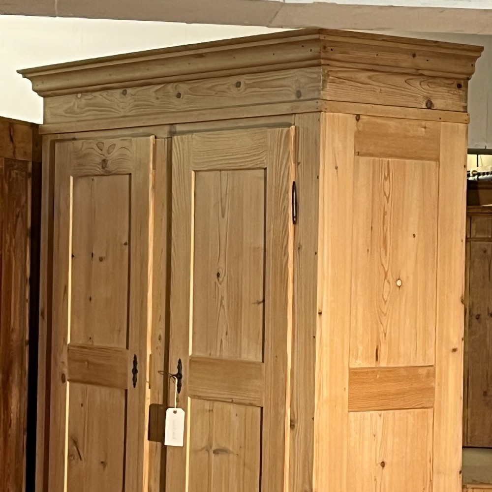 Very Large French Antique Pine Double Wardrobe (Dismantles) View XIV