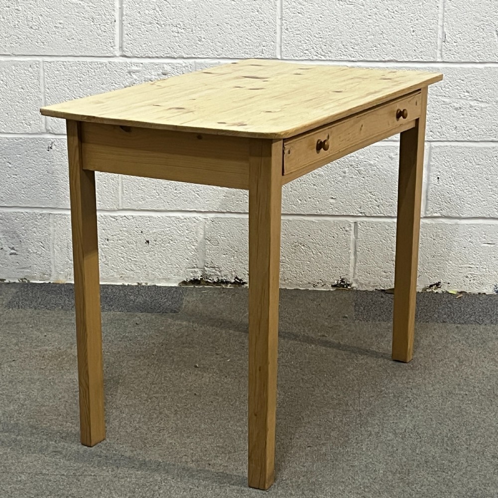 Small Straight Leg Antique Pine Writing Table With Drawer View III