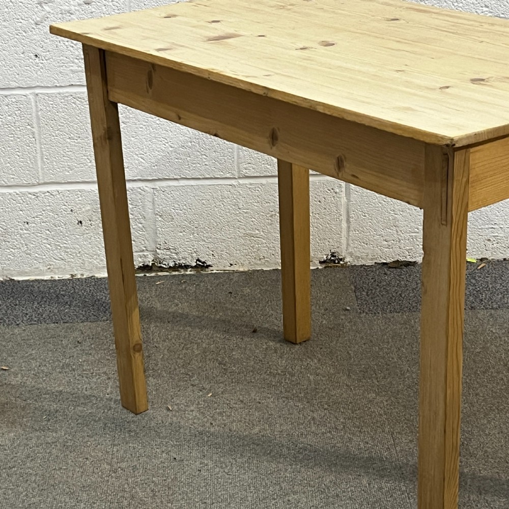 Small Straight Leg Antique Pine Writing Table With Drawer View VI