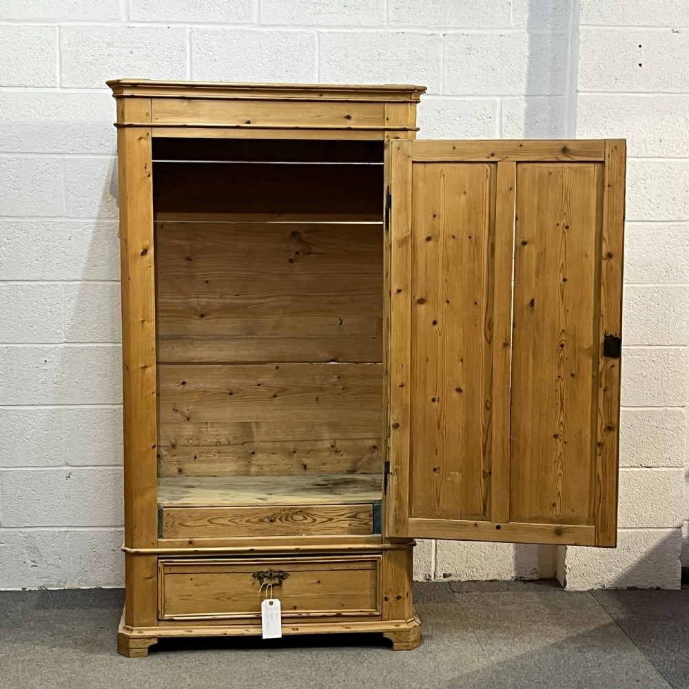 Tall Antique Pine Single Door Cupboard/Childs Wardrobe View V