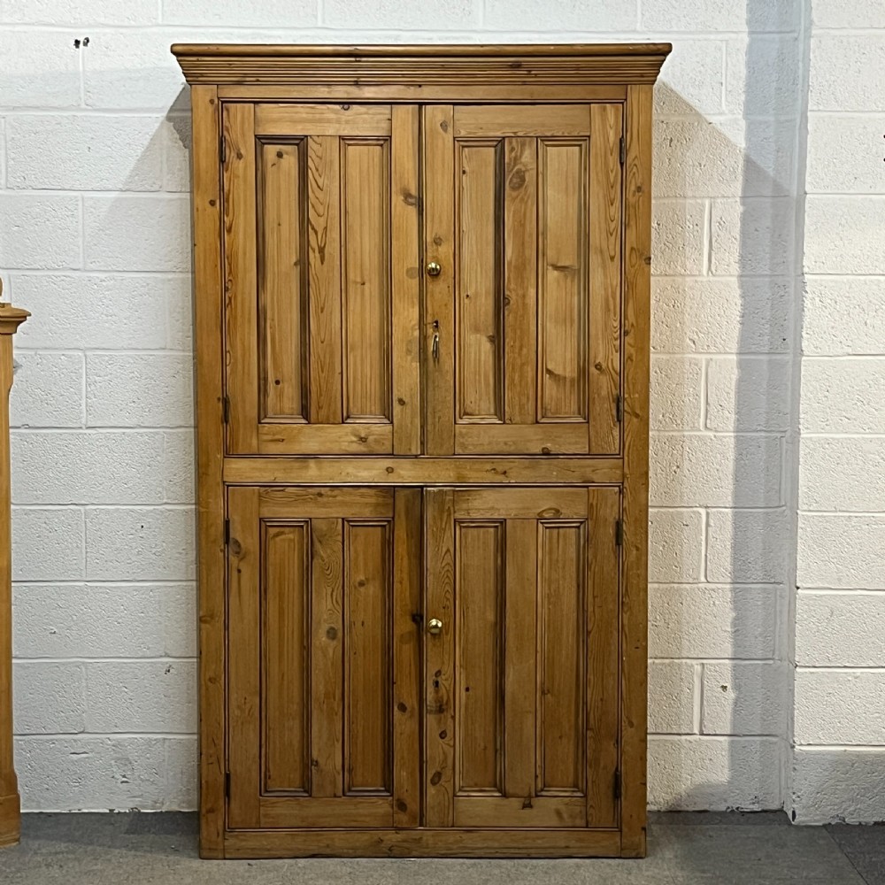Large Very Tall English Pine Housekeepers Cupboard