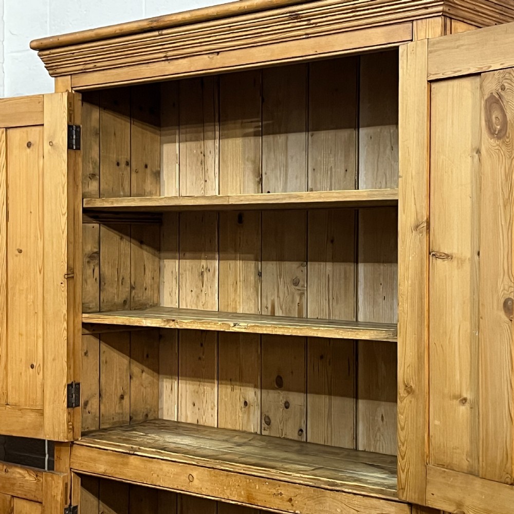 Large Very Tall English Pine Housekeepers Cupboard View IV