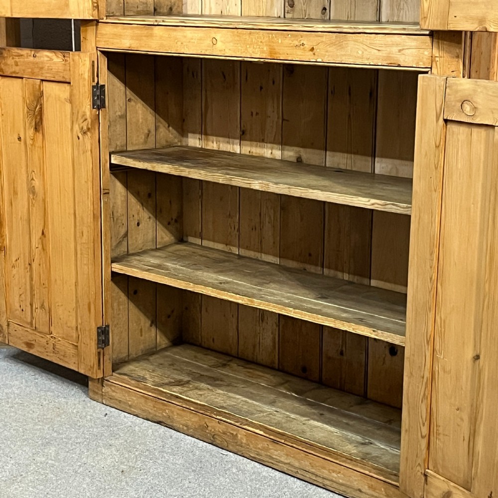 Large Very Tall English Pine Housekeepers Cupboard View V