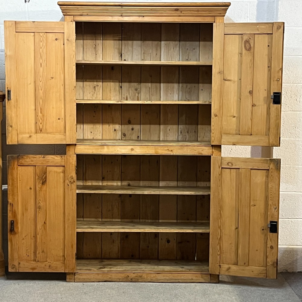 Large Very Tall English Pine Housekeepers Cupboard View VI