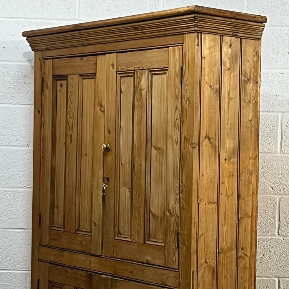 Large Very Tall English Pine Housekeepers Cupboard View VII