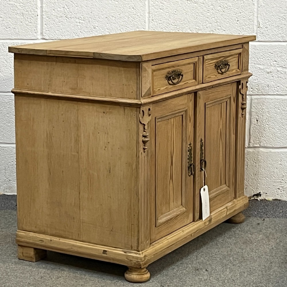 Small Antique Pine Cupboard With Top Drawers View II