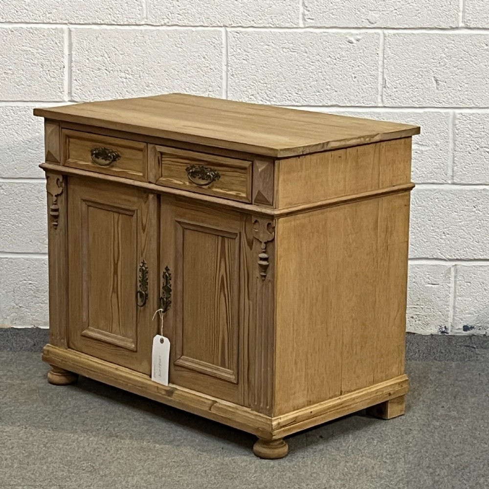 Small Antique Pine Cupboard With Top Drawers View III