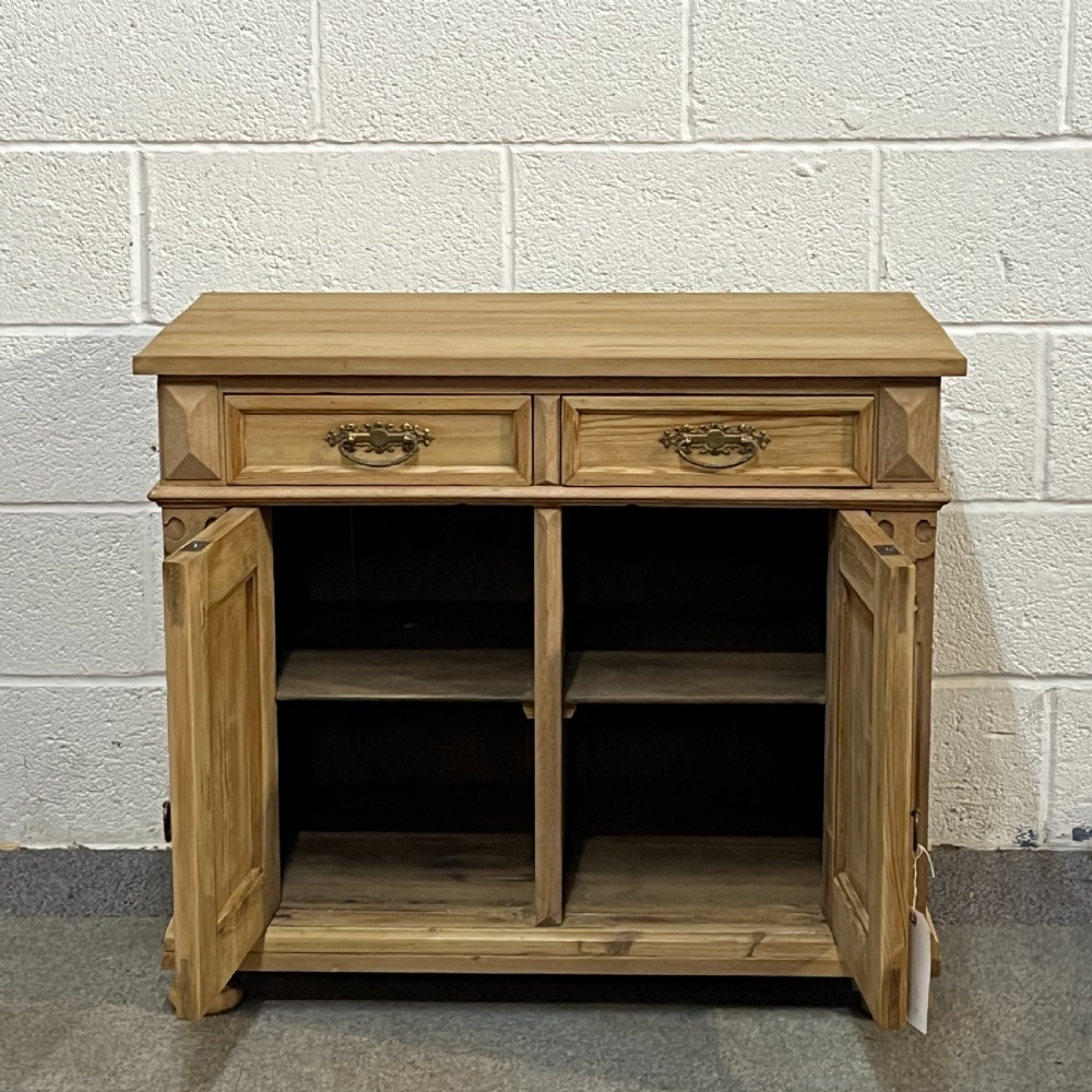 Small Antique Pine Cupboard With Top Drawers View IV