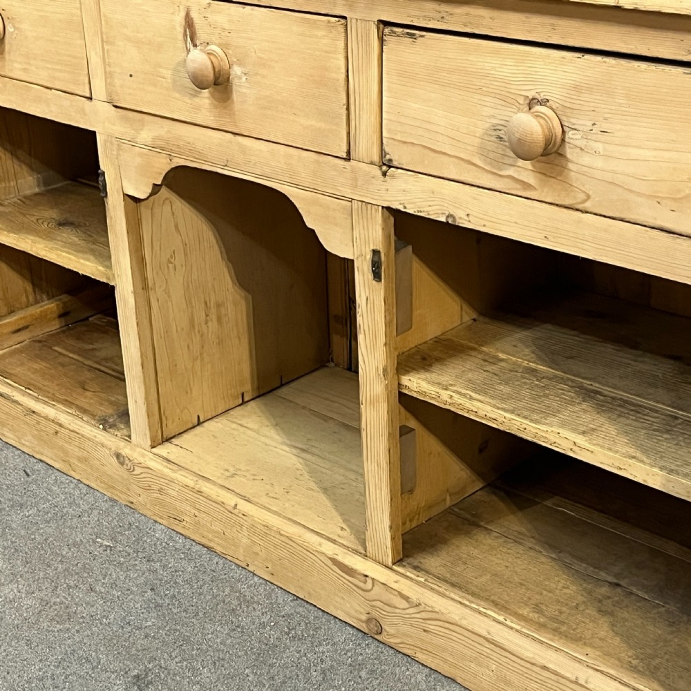 Large Glazed Edwardian Pine Dresser View IX