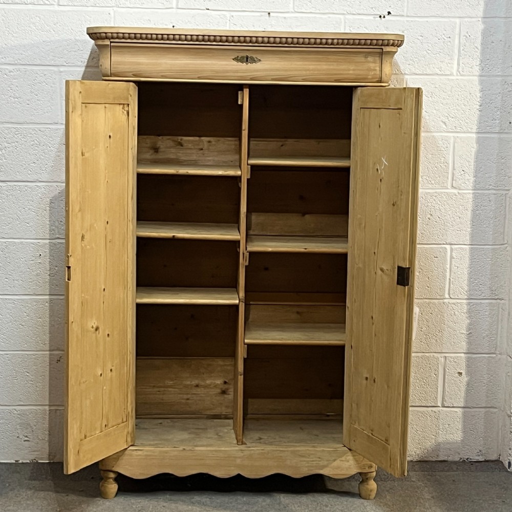 Large Tall Old Pine Dutch Cupboard With Top Drawer View VI