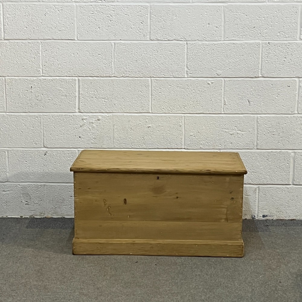 Medium Size Victorian Pine Flat Top Blanket Chest