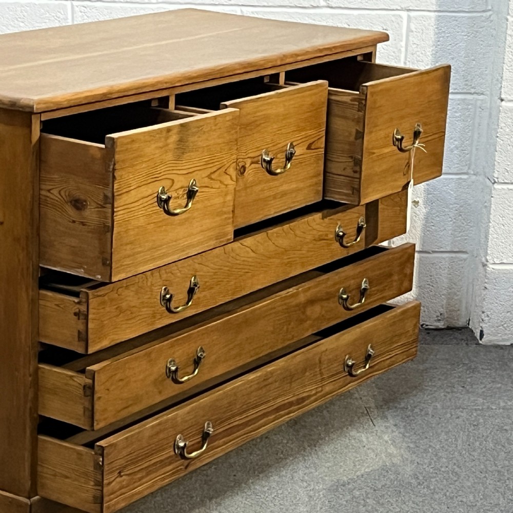 Large Old Pine Vestry Chest Of Drawers View V
