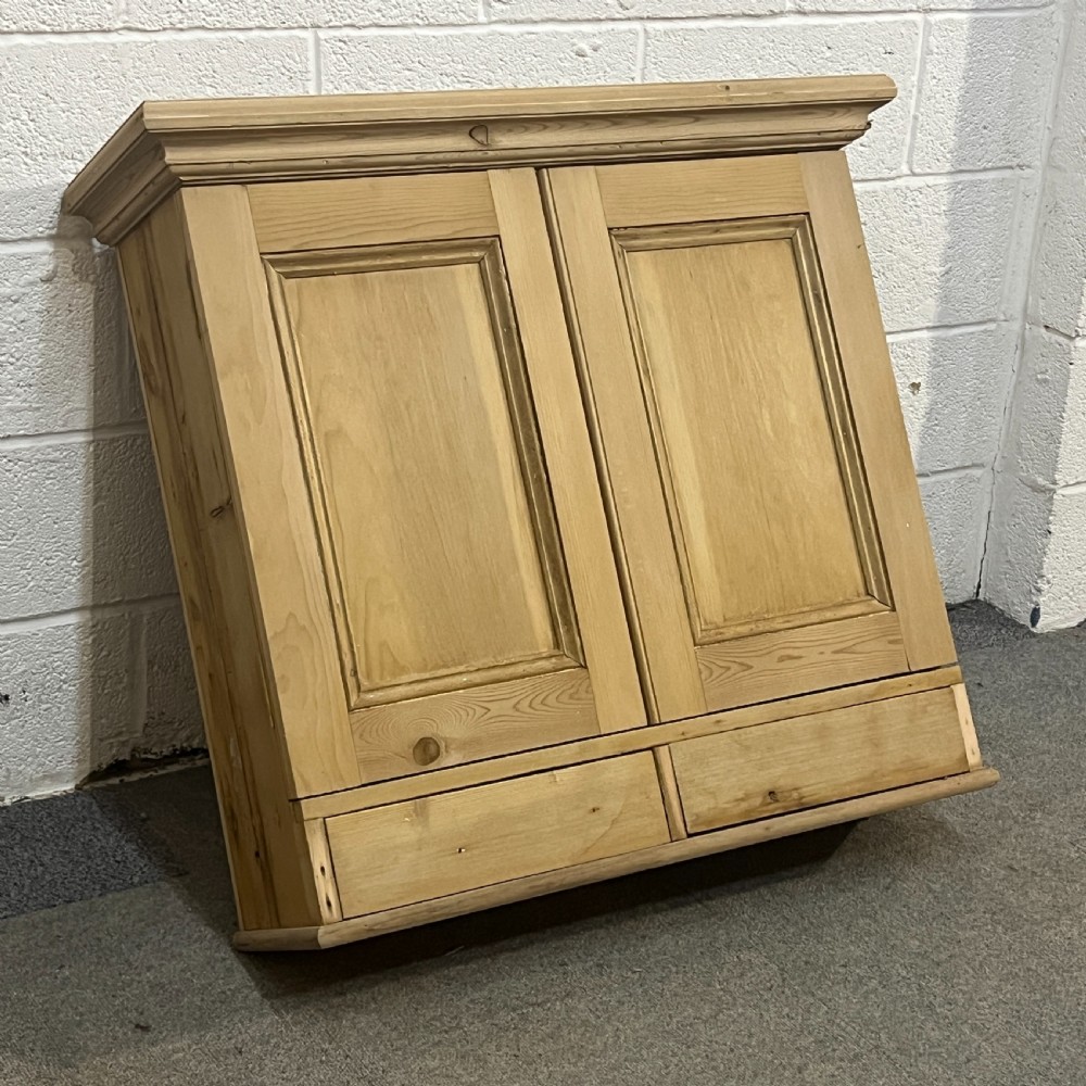 Small Old Pine Wall Hanging Cupboard With Drawers View II
