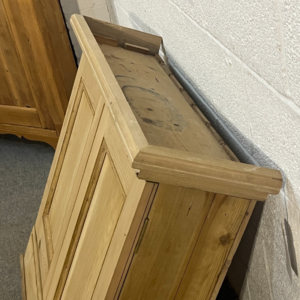 Small Old Pine Wall Hanging Cupboard With Drawers View VI