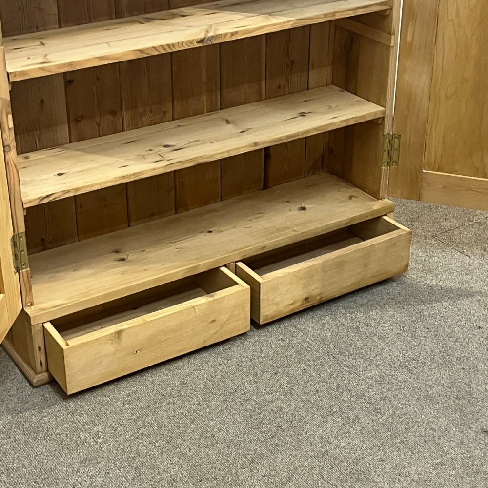 Small Old Pine Wall Hanging Cupboard With Drawers View VII