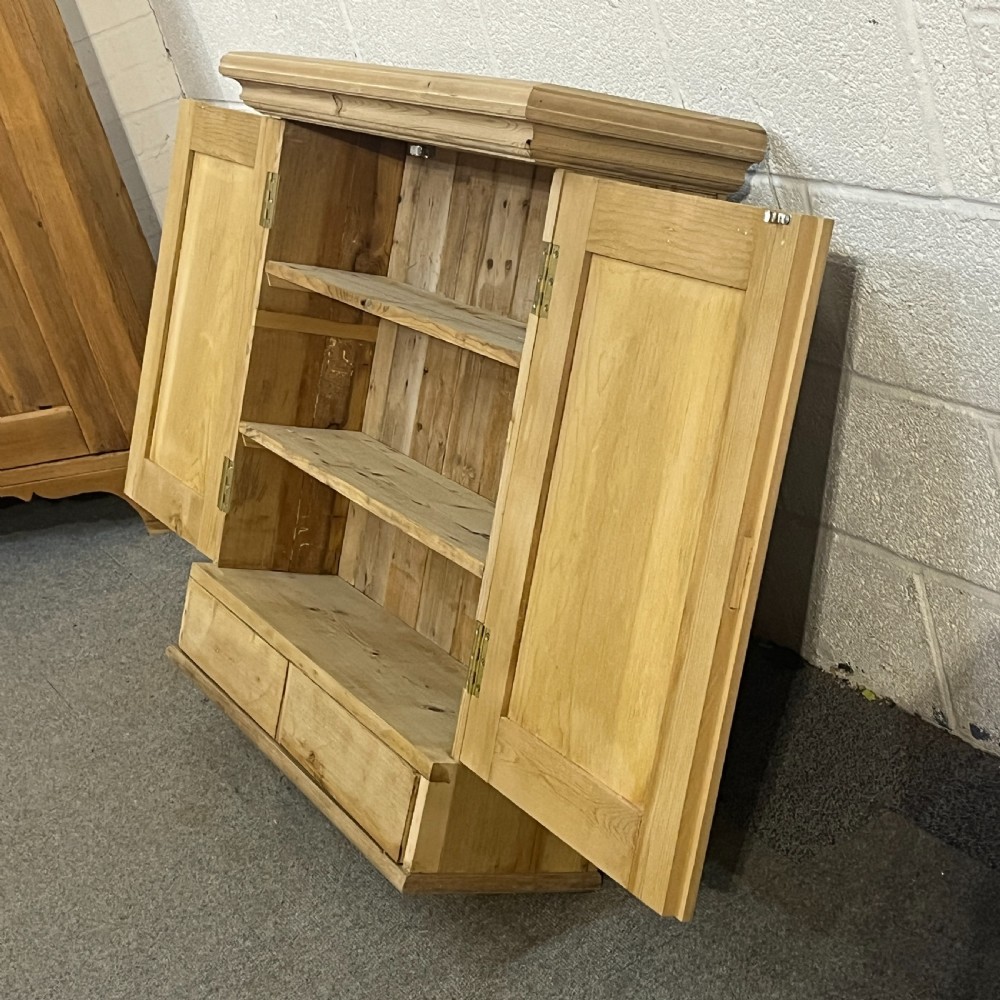 Small Old Pine Wall Hanging Cupboard With Drawers View VIII