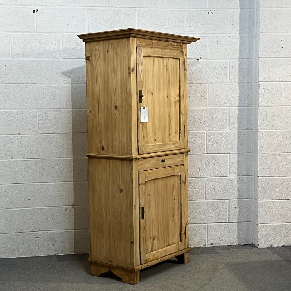Tall Slim 2 Door Old Pine Cupboard View II