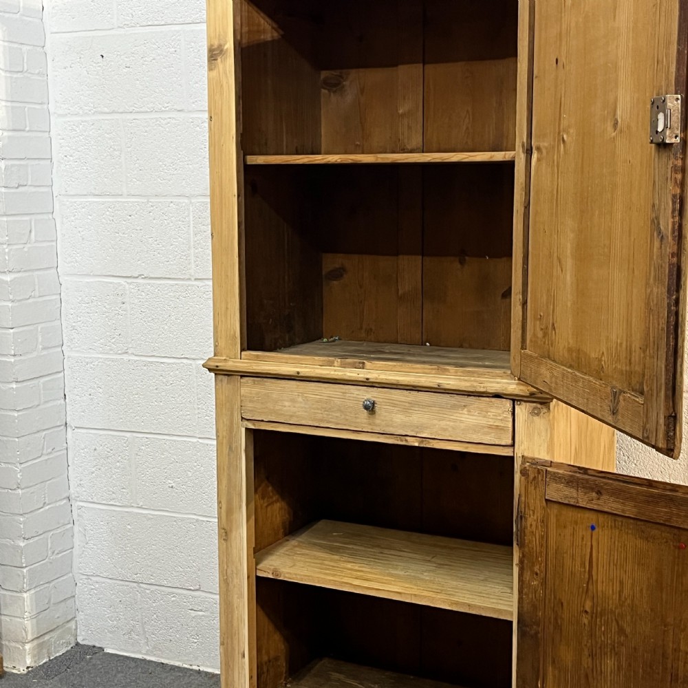 Tall Slim 2 Door Old Pine Cupboard View X