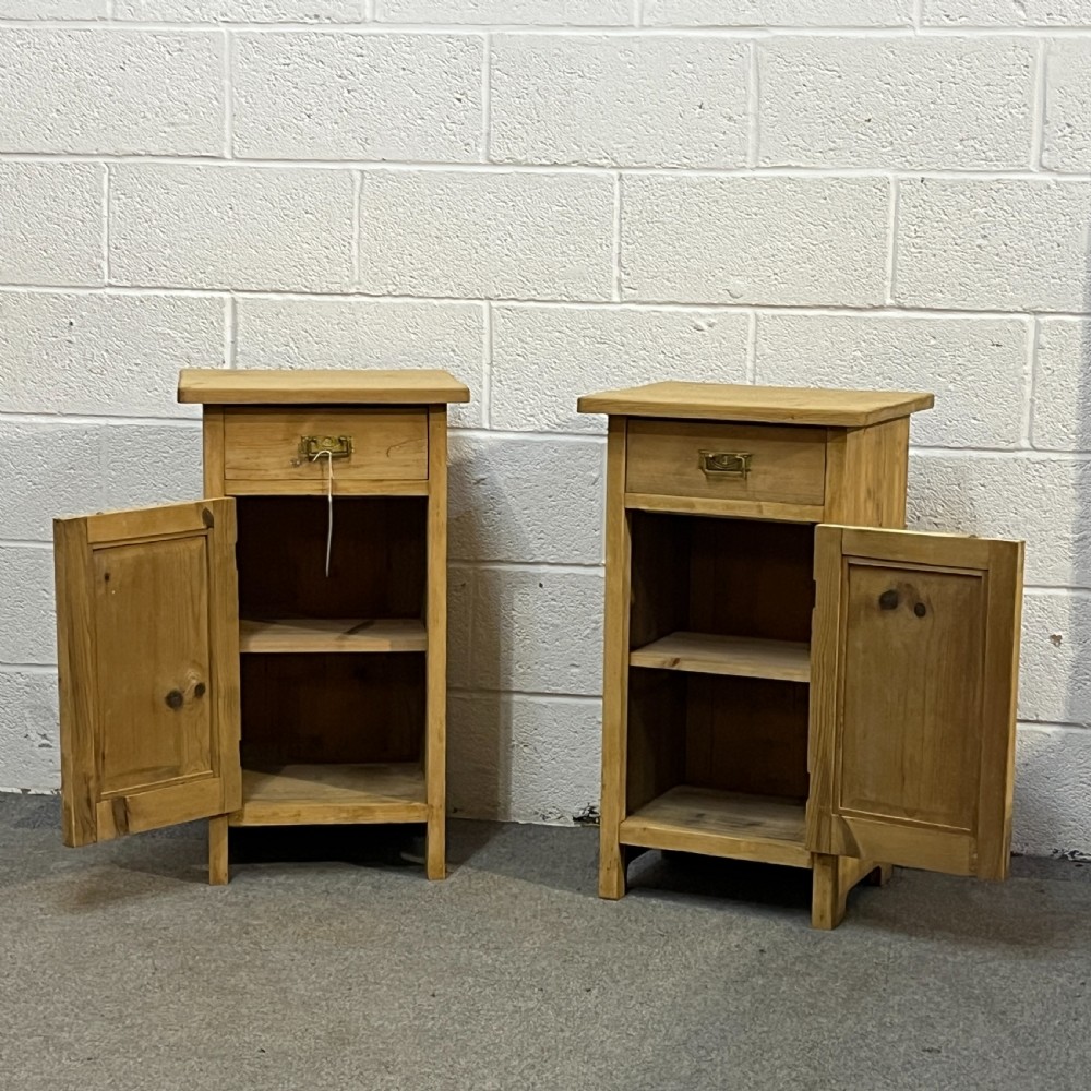 Pair Of Antique Pine Bedside Cupboards View IV