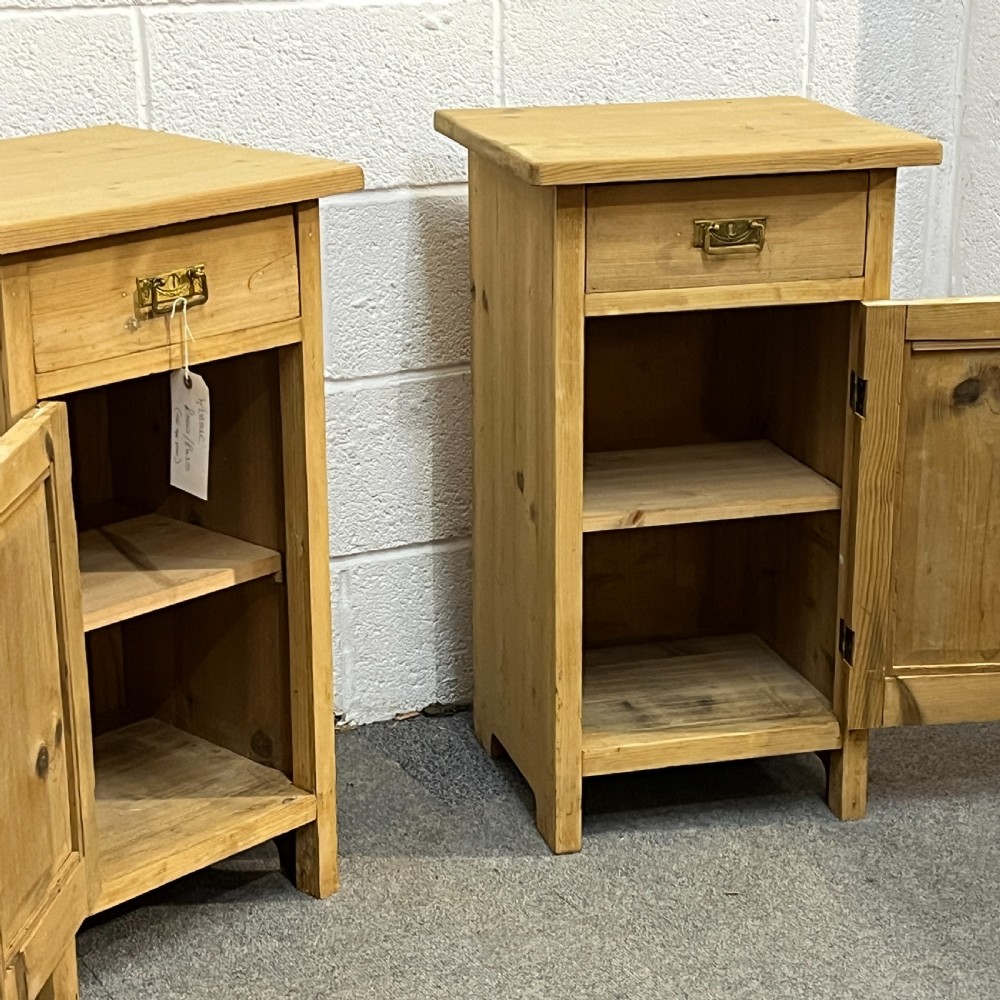 Pair Of Antique Pine Bedside Cupboards View V