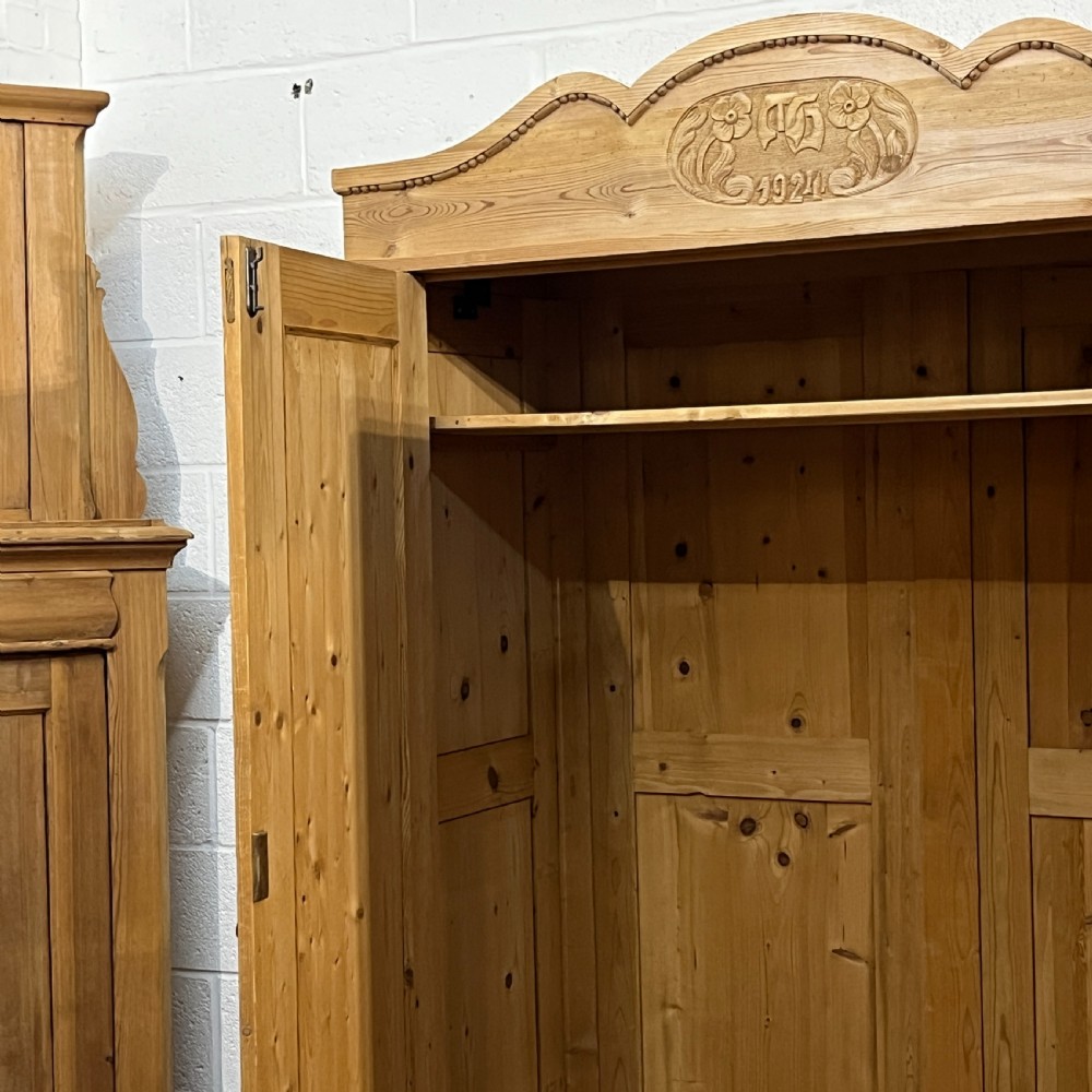 Antique Pine Double Wardrobe (1920’s) (Dismantles) View VIII