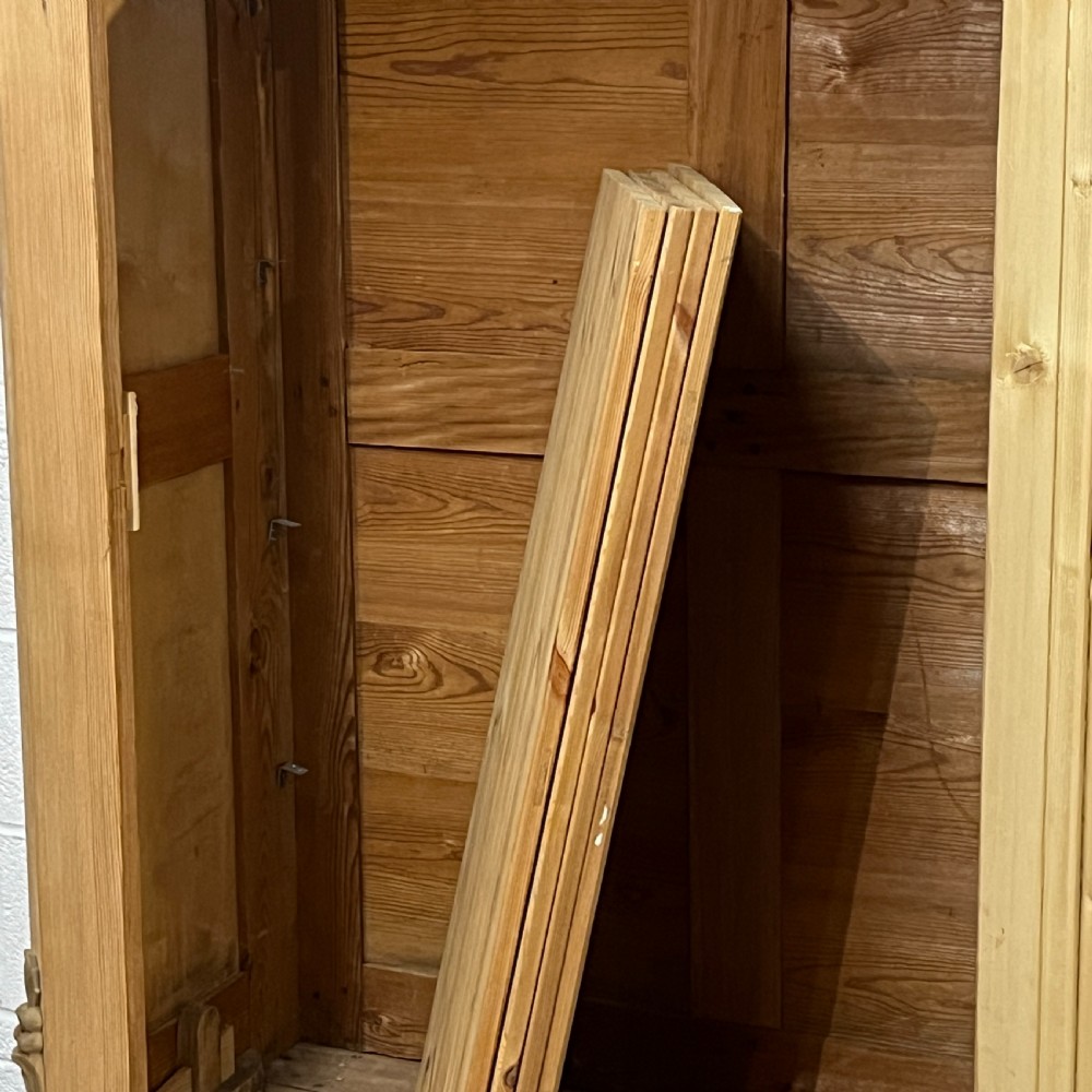 Tall Slim Old Pine Storage Cupboard With Bottom Drawer (Dismantles) View VIII