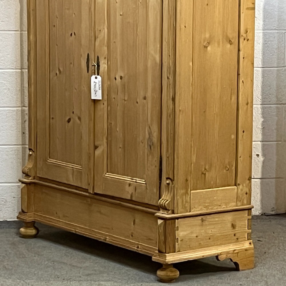 Medium Sized Antique Pine Double Wardrobe (Dismantles) View VI