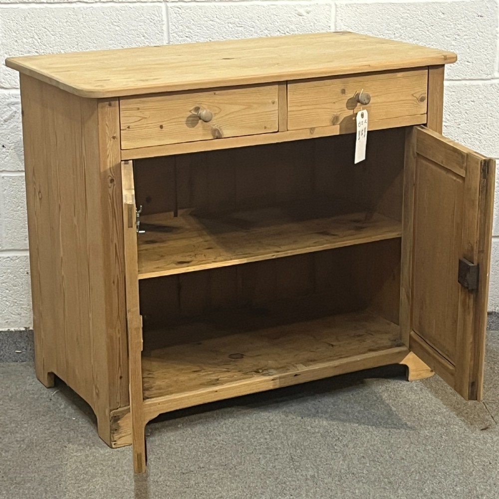 Small Old Pine Dresser Base - Cupboard View IV