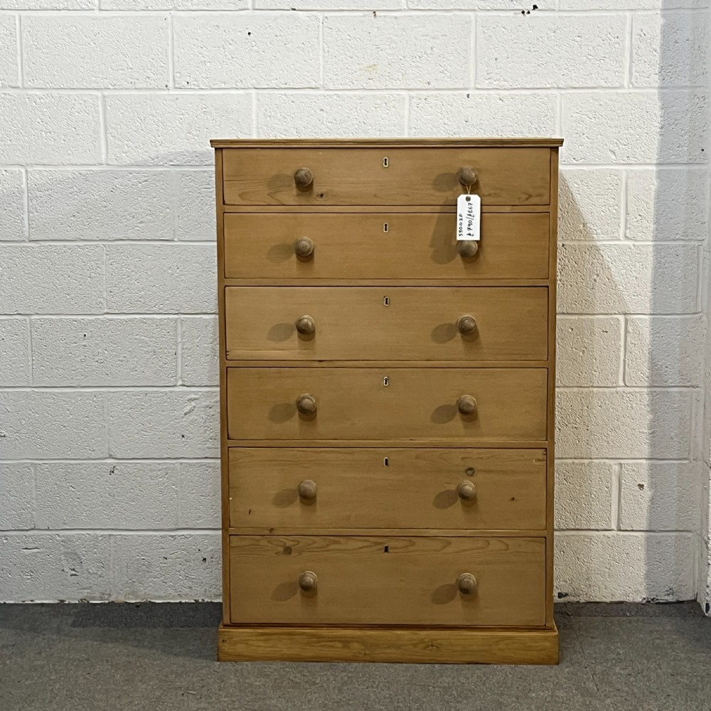 Tall Slim Victorian Chest Of 7 Drawers