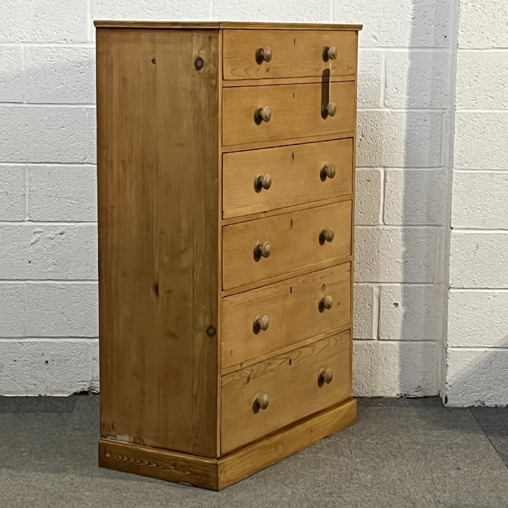 Tall Slim Victorian Chest Of 7 Drawers View III