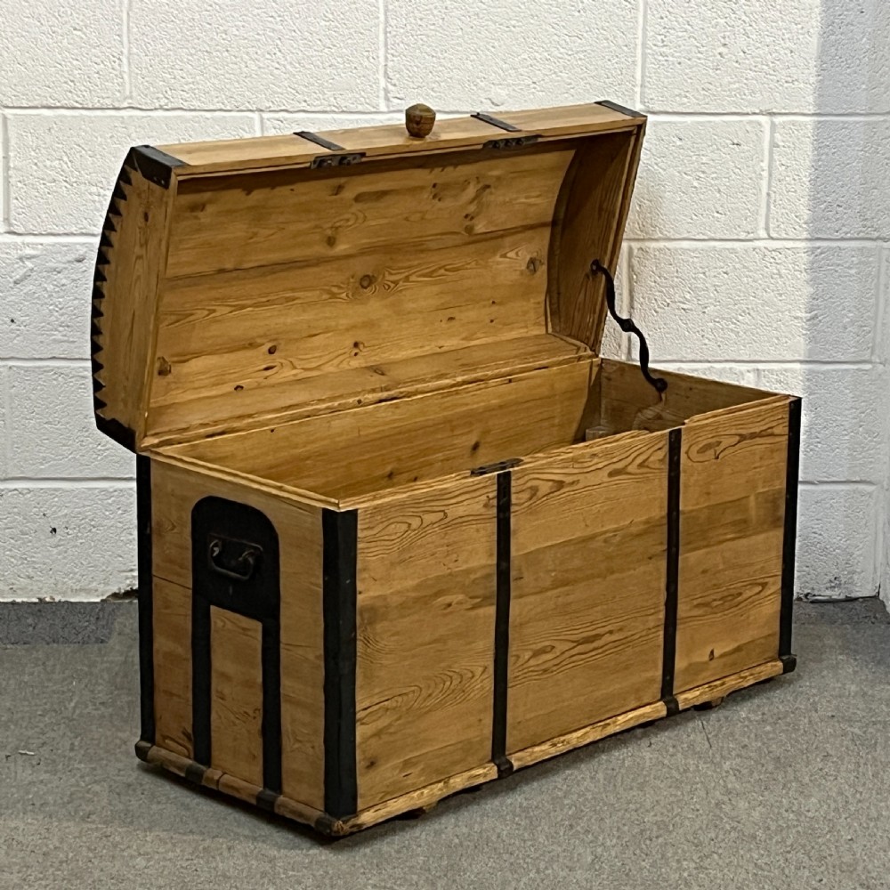 Swedish Antique Pine Dome Top Blanket Chest - Trunk