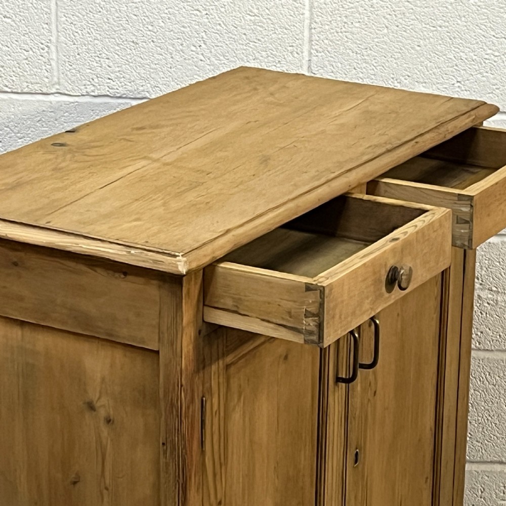 French Antique Pine 2 Door Cupboard With Drawers View VII