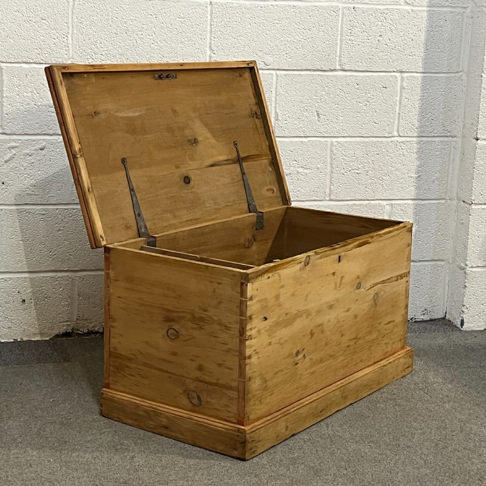 Medium Sized Flat Top Victorian Pine Blanket Chest View III