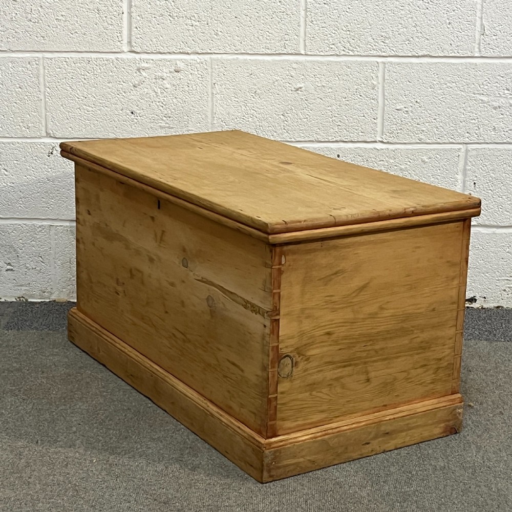 Medium Sized Flat Top Victorian Pine Blanket Chest View V