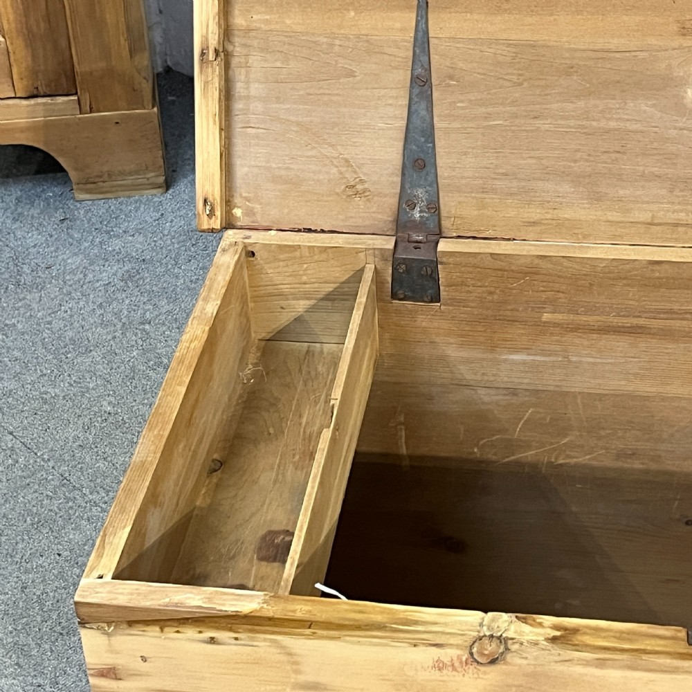 Medium Sized Flat Top Victorian Pine Blanket Chest View VIII